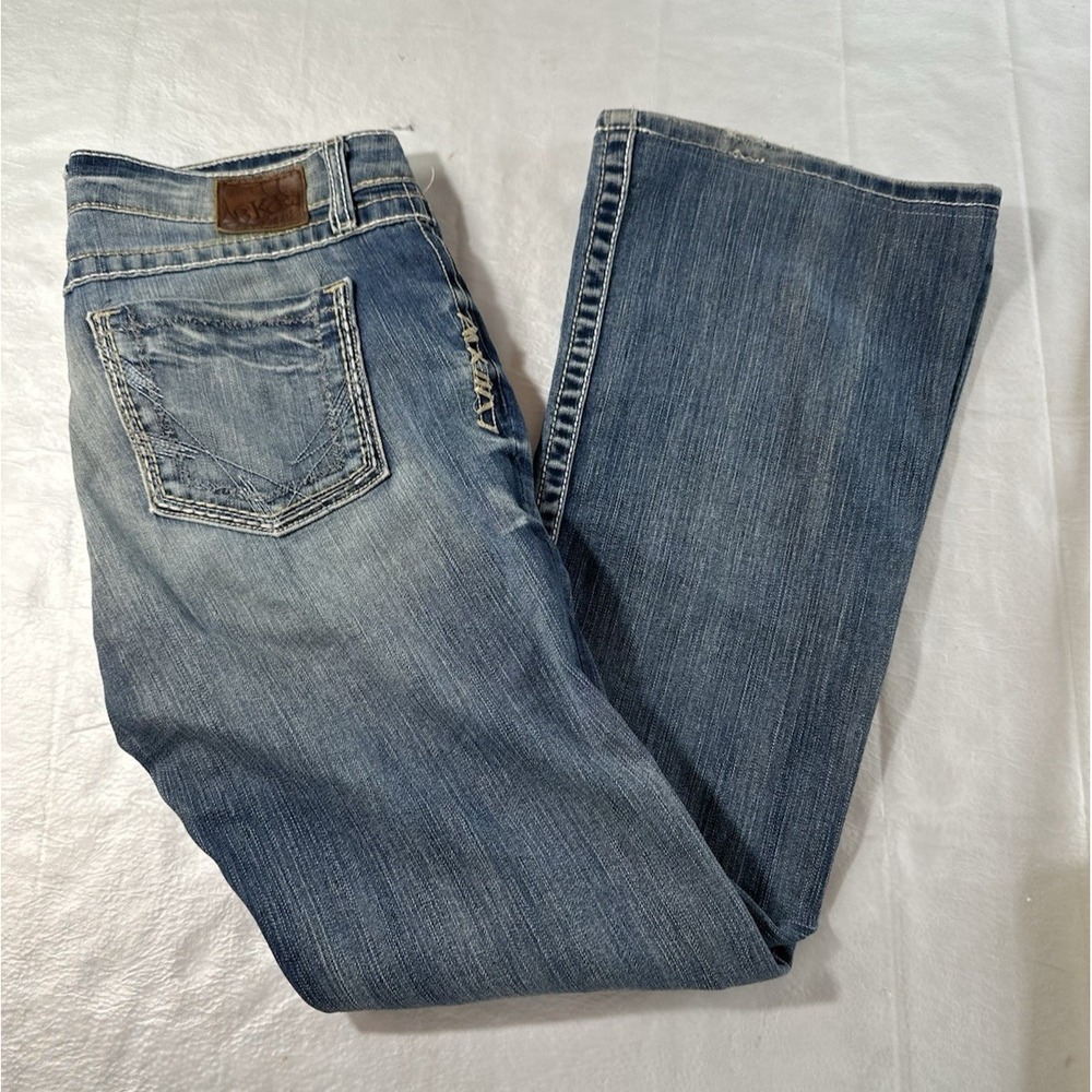 BKE Payton Bootcut Jeans Womens 30R Blue Medium Wash Mid Rise Stretch ABK2853